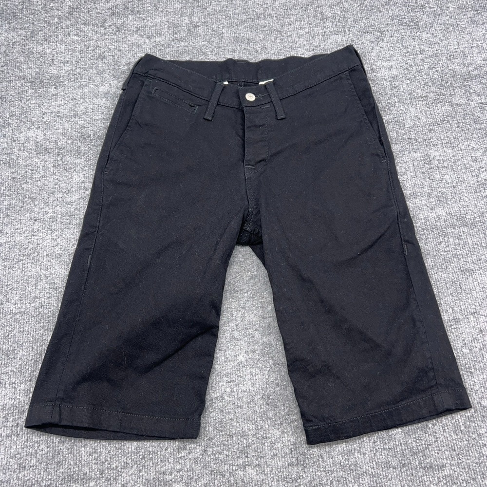 Levis Jean  Shorts Womens 30x13" Black Denim Stretch Wedgie Straight Button Fly‎